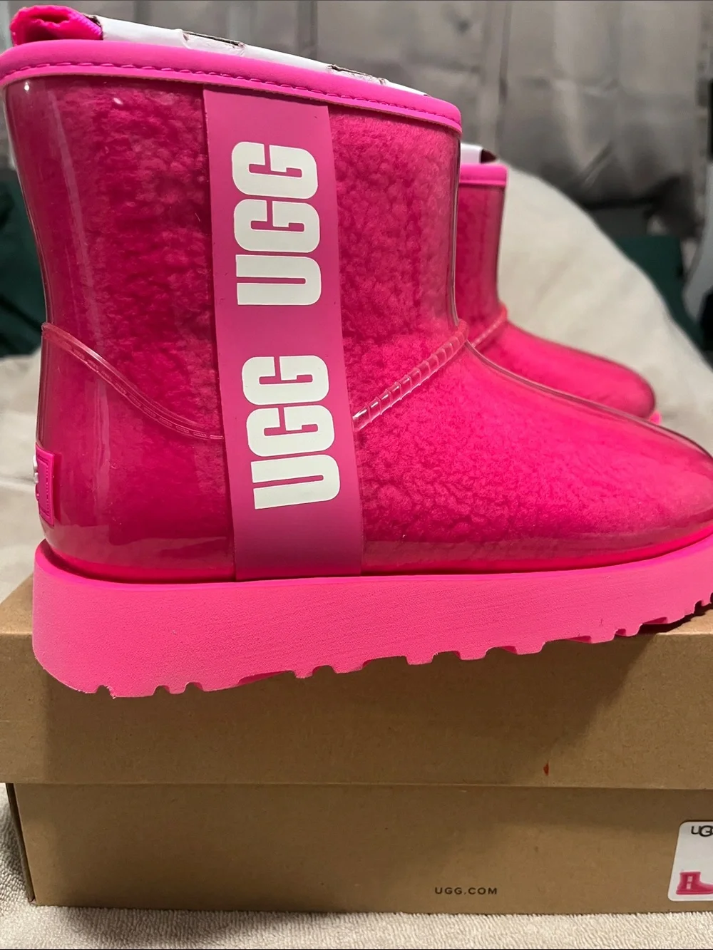UGG Boots-  Women Pink Clear Mini